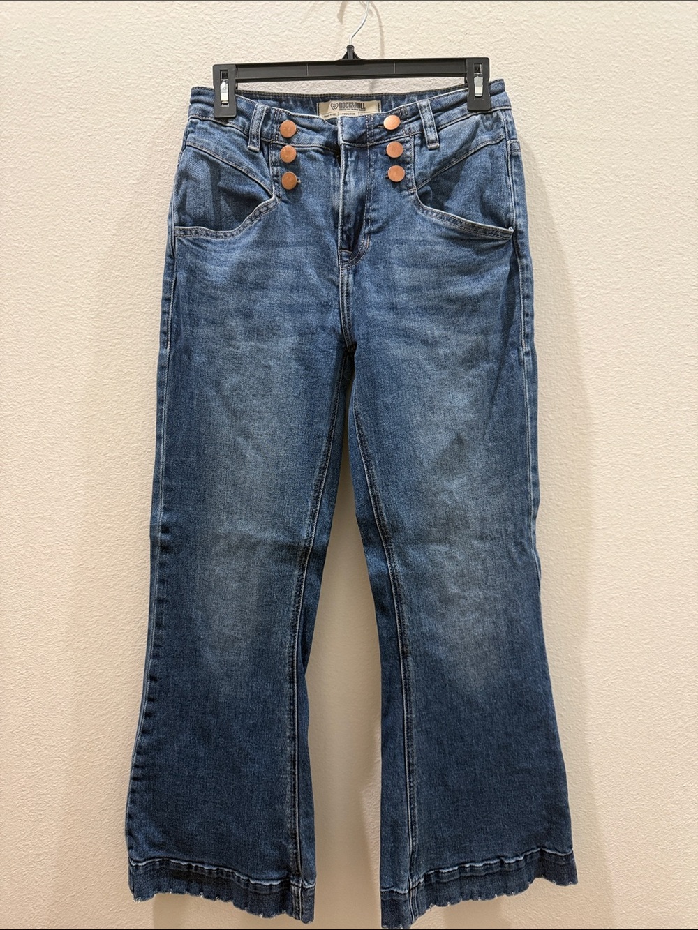 Rock&Roll High-Rise Trouser with Fly-Button Detail